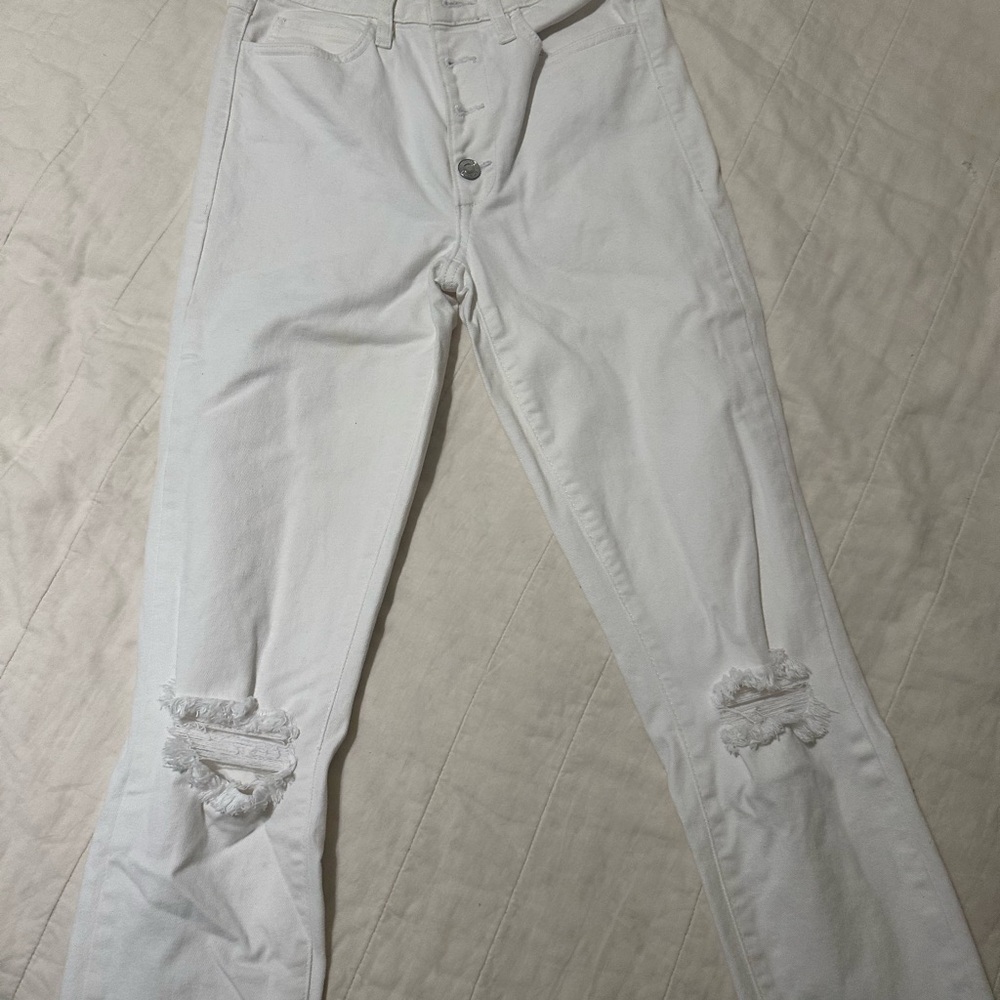 Women's White Distressed Jeans